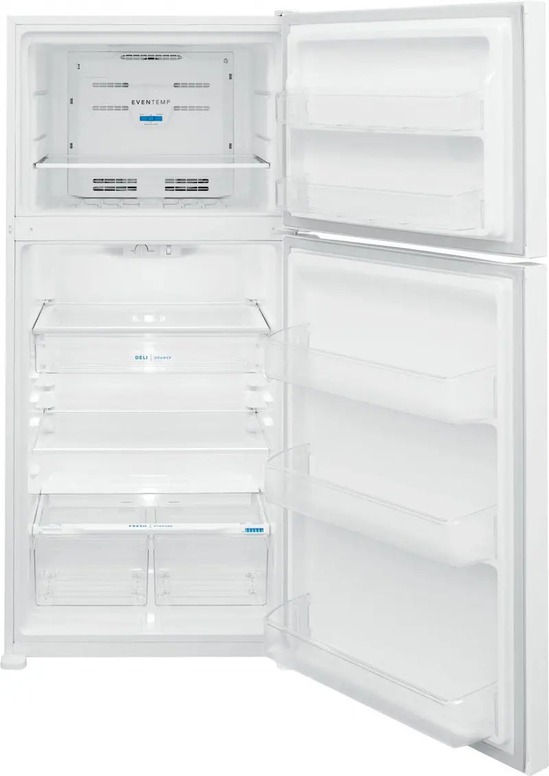 Frigidaire 20 Cu.Ft Top-Freezer Refrigerator White Finish with EvenTemp Cooling System