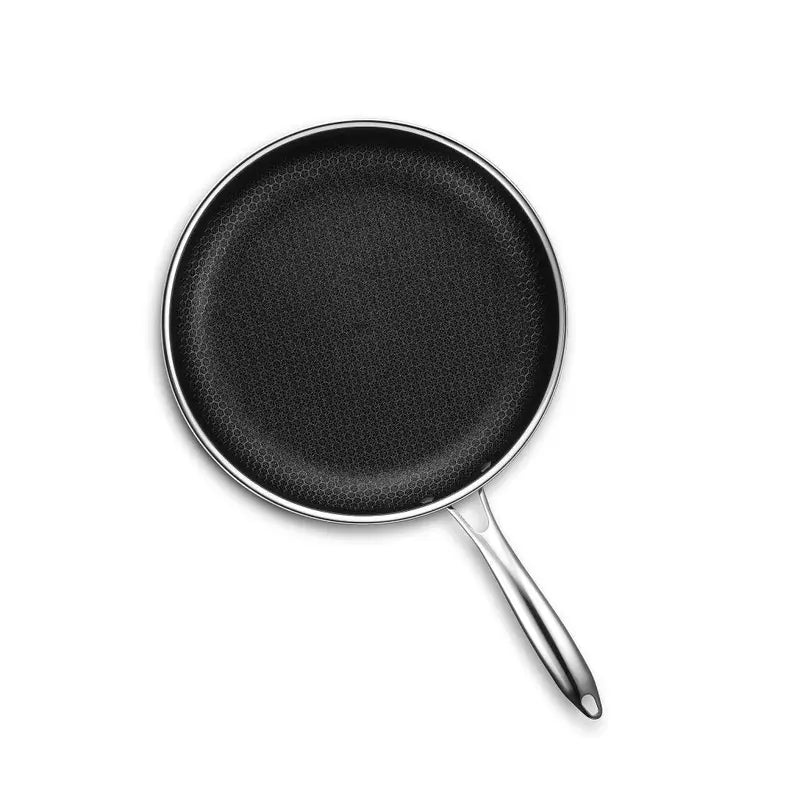 HexClad 12-Inch Hybrid Nonstick Frying Pan Oven-Safe, Dishwasher-Safe, Glass Lid Included