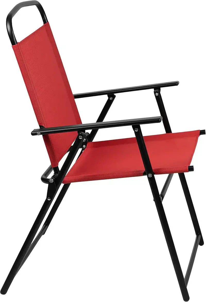 EMMA + OLIVER 6-Piece Brown Patio Set — Umbrella Table and Four Foldable Chairs