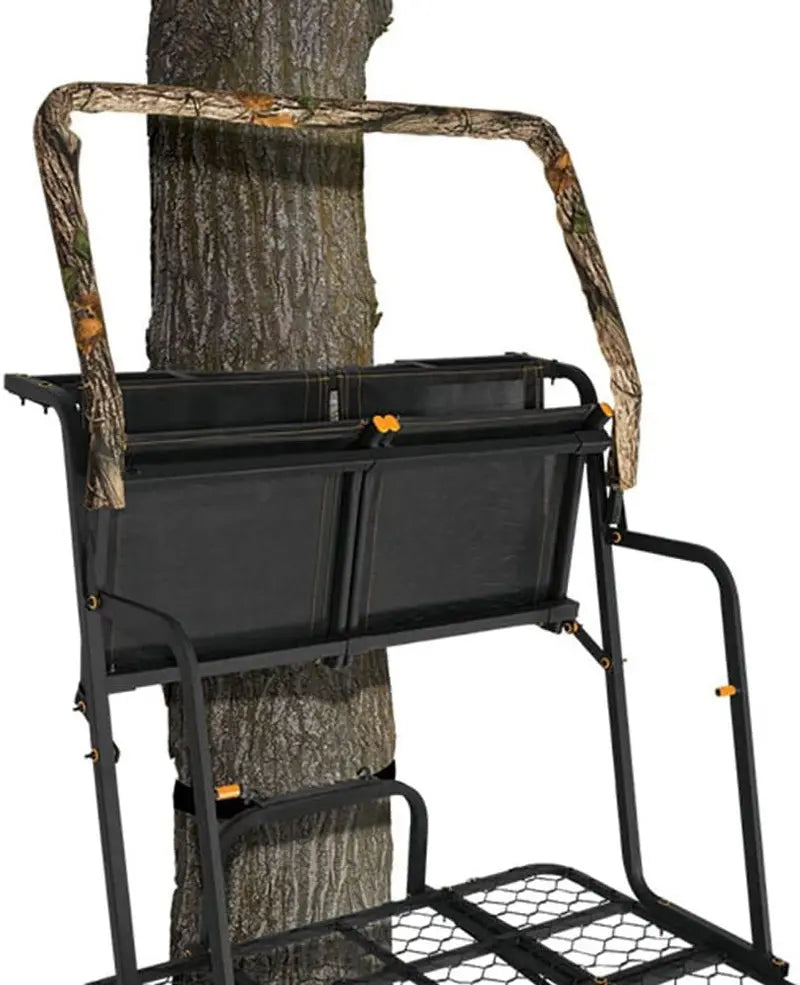 Muddy Partner 2-Man 17ft Heavy-Duty 500lb Capacity Ladder Stand, Black Steel