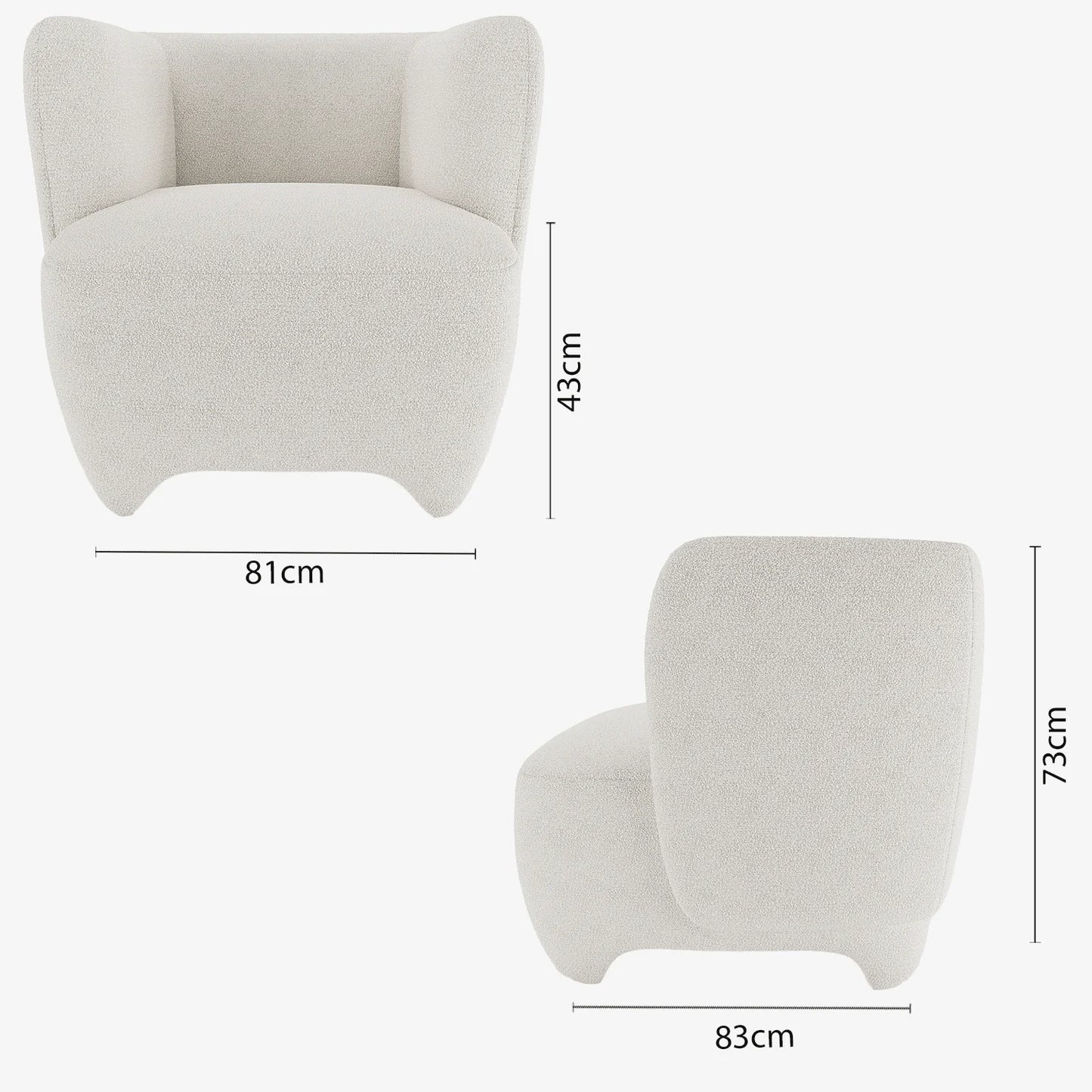 NOA - Fauteuil en laine boucl e crue