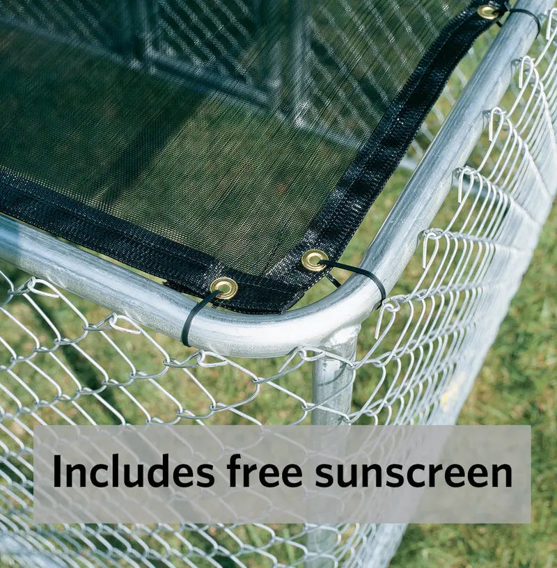 Chain Link Portable Outdoor Dog Kennel | Outdoor Dog Kennel Measures 6’x’6’4′ and Includes Sunscreen