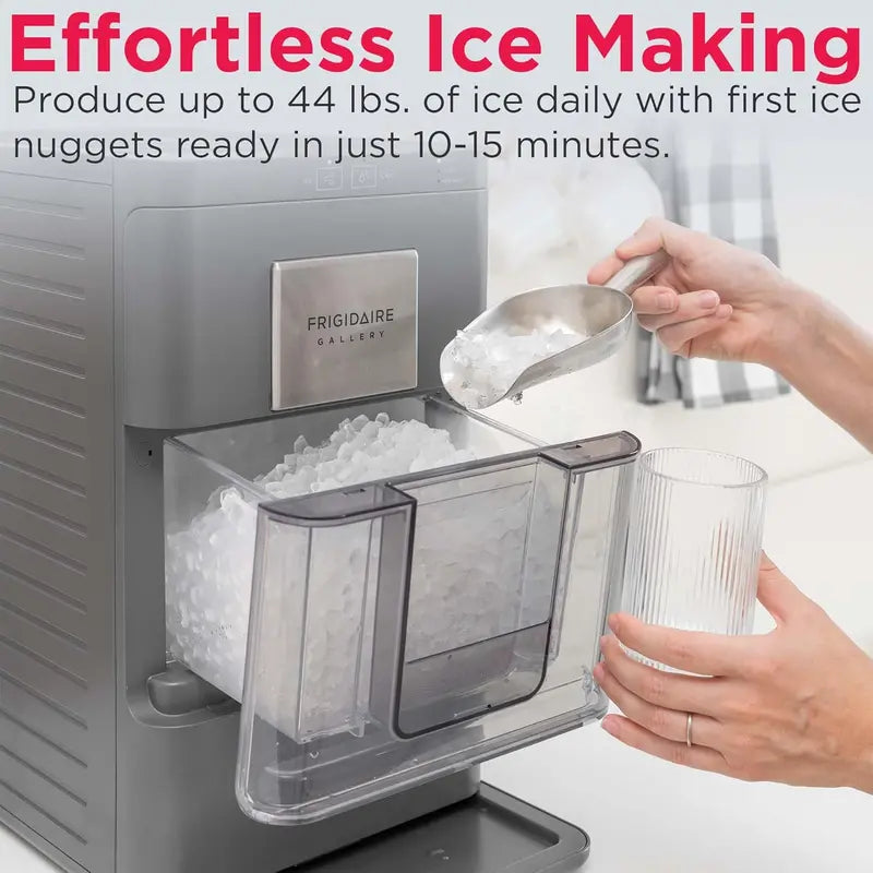 Frigidaire Gallery Nugget Ice Maker 44 lb/Day, Auto Self-Cleaning, 2nd Generation, Matte Black