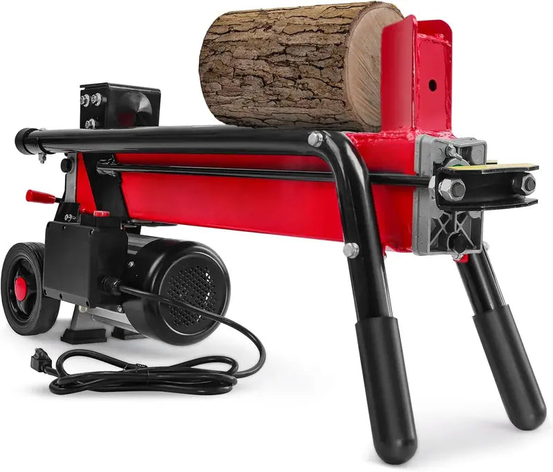 7-Ton Electric Log Splitter Horizontal Full-Beam Design with 3500 RPM Motor, Steel Wedge & 15-Amp Motor