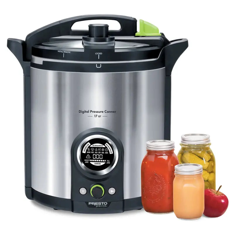 Presto Precise 17-Quart Stainless Steel Electric Pressure Canner Energy-Efficient & Safe