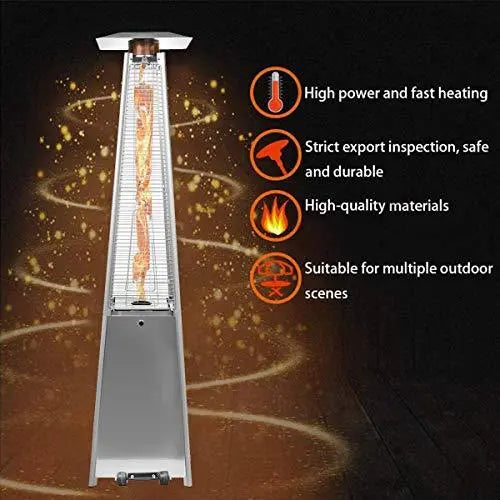 Dual 40,000 BTU Propane Patio Heater Set Pyramid-Style Outdoor Heating Units