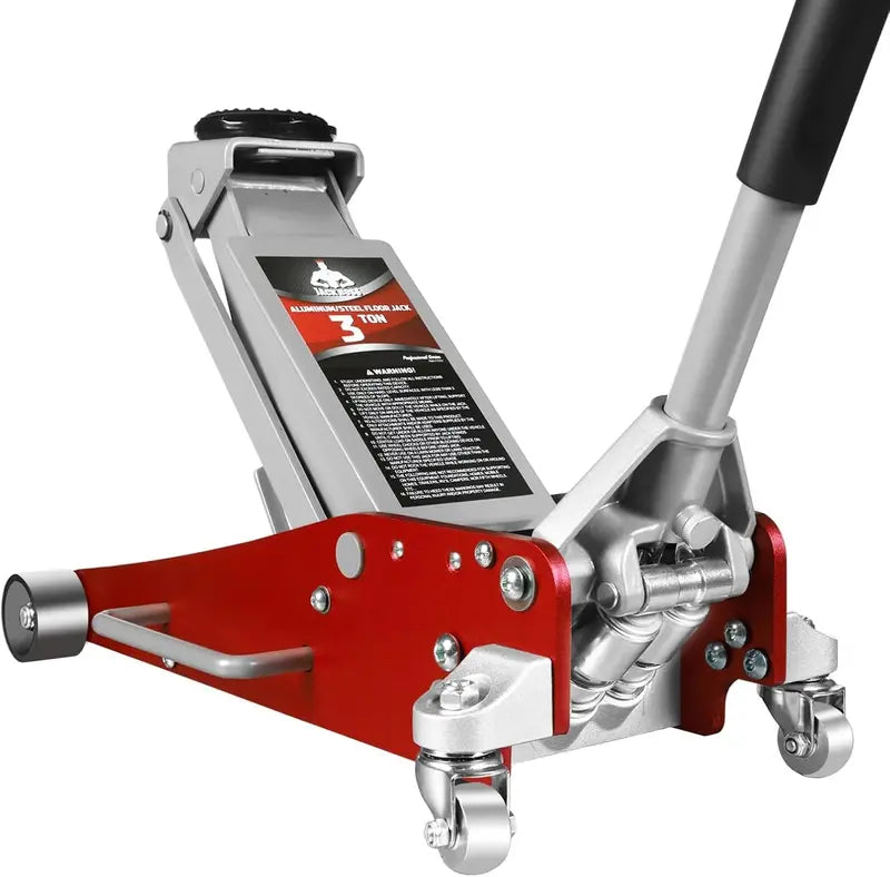 Low-Profile 3-Ton Racing Floor Jack Dual-Piston Lift, Aluminum-Steel Build, 3.94″18.31″ Range