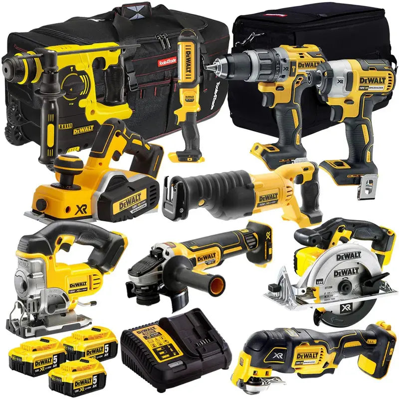 DEWALT DCK10BTSKIT1 18V 10-Piece Cordless Tool Combo Kit Includes Three 5.0Ah Batteries and Fast Charger