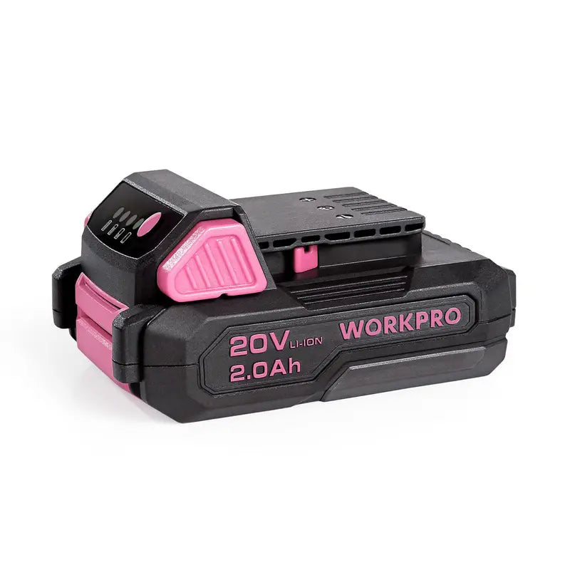 WORKPRO 20V 2.0Ah Lithium-Ion Replacement Battery Compatible with Pink Cordless Drill Drivers