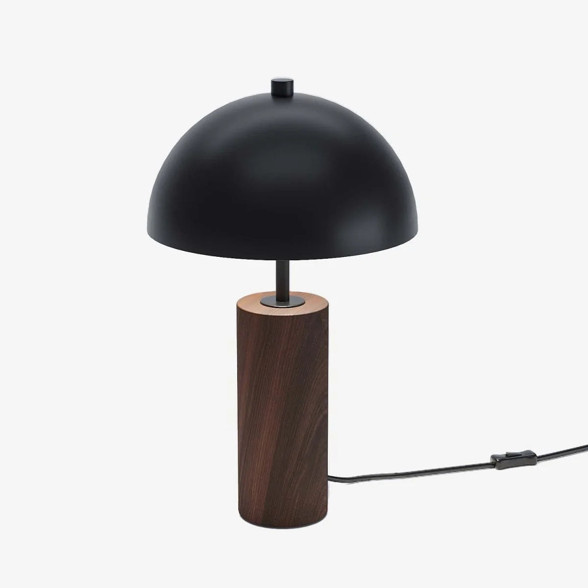 Lampe poser en m tal noir effet bois Rousseau