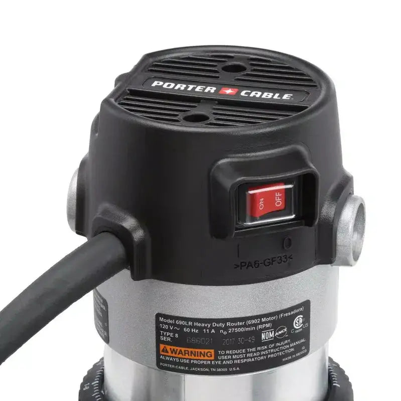 PORTER-CABLE 11-Amp Fixed-Base Router Precision Woodworking Tool with Depth Adjustment