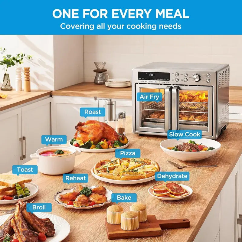 Flexify 26.4-Quart French Door Air Fryer Oven Combo Extra-Large Countertop Appliance with Dual-Zone Flexibility
