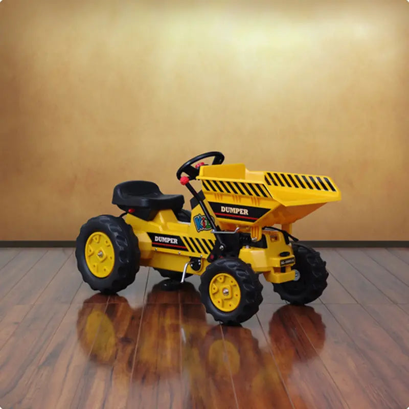 Kalee Kids Pedal Tractor with Dump Bucket Pedal Riding Toy Yellow