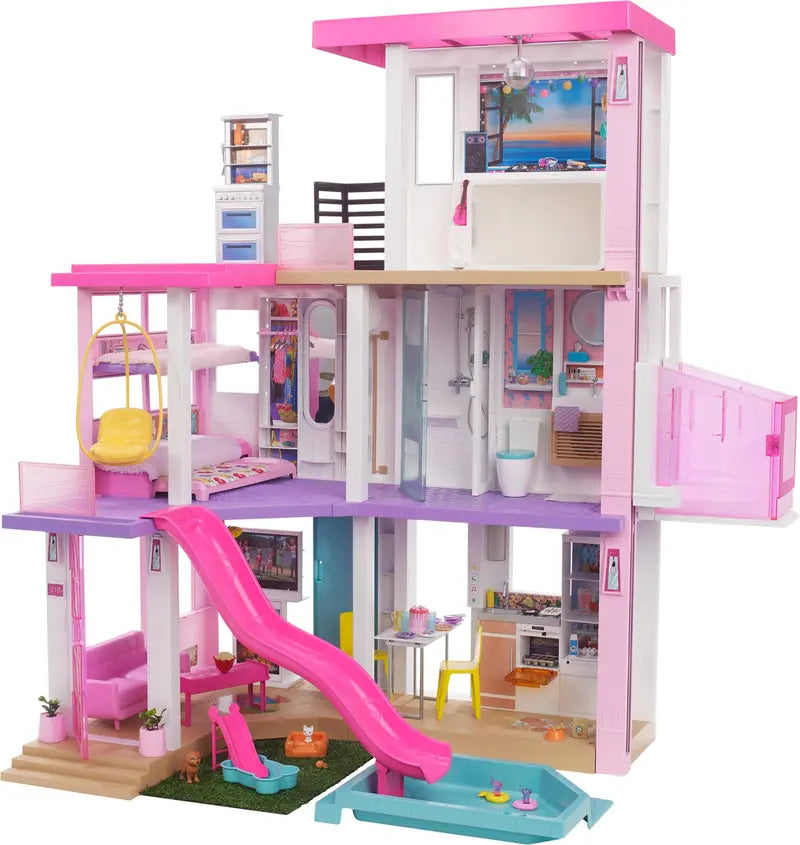 Barbie DreamHouse Dollhouse — 375-Square-Foot Playset with Pool, Elevator, Slide, Lights, Sounds & Modern 2021 Design