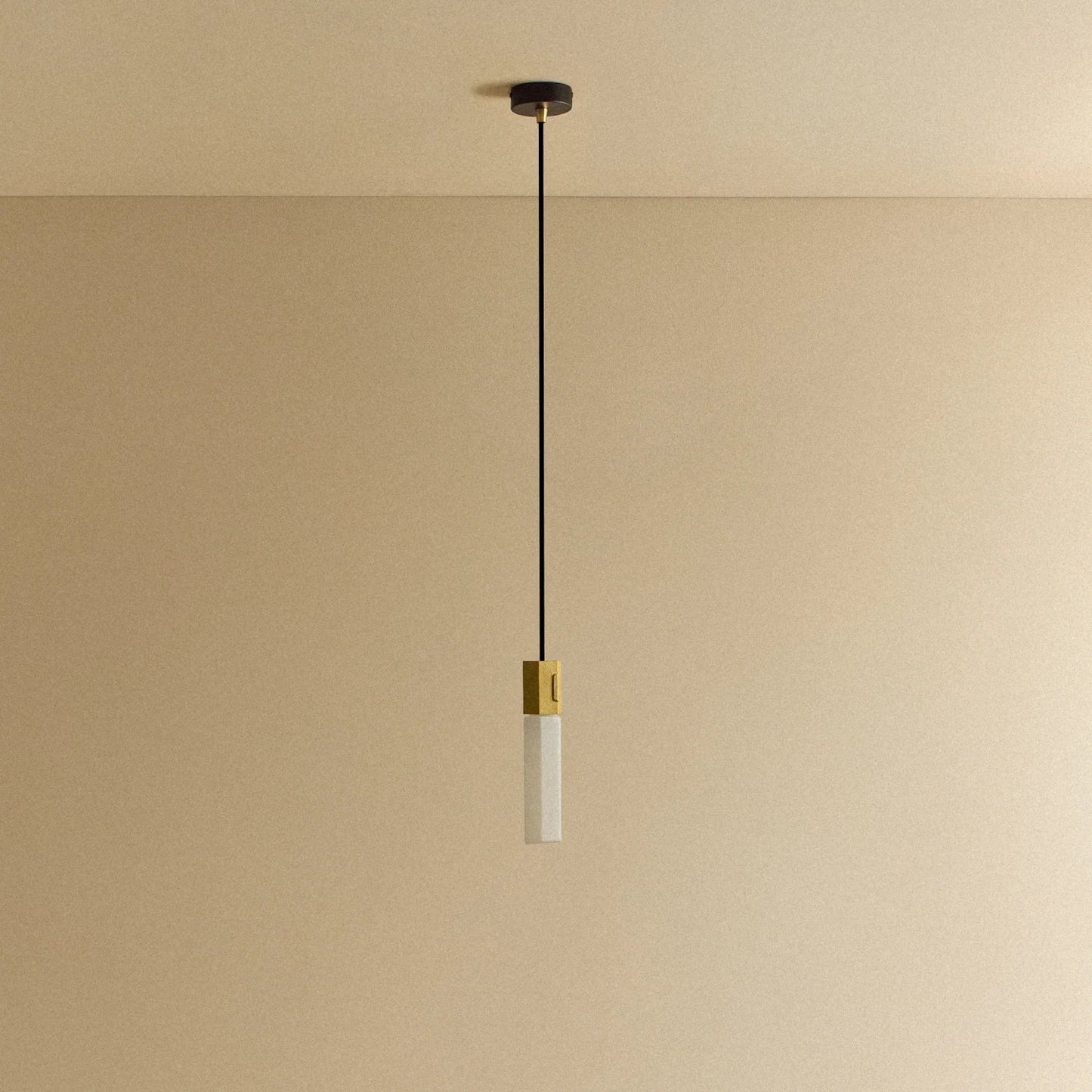 Basalt Single Pendant in Brass