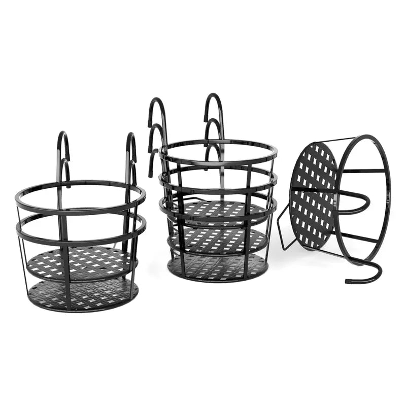 6-Pack Rust-Resistant Metal Hanging Plant Holders for Balconies and Railings