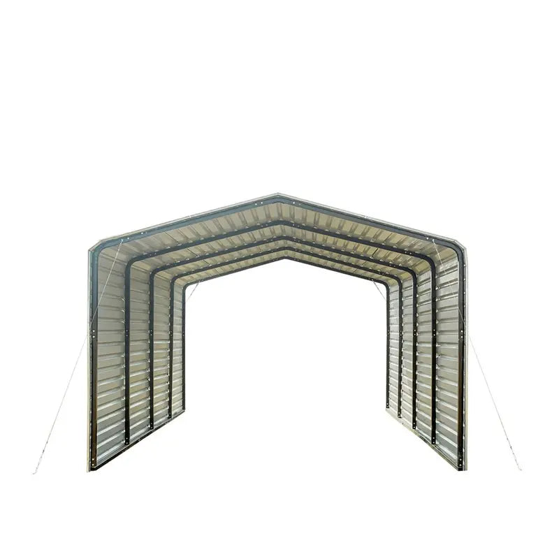 All-Steel 12 ft x 20 ft Carport Fully Enclosed Side Walls, Rust-Resistant Frame