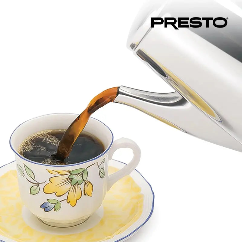 Presto 12-Cup Stainless Steel Percolator Fast-Brewing Stovetop Coffee Maker (Silver)