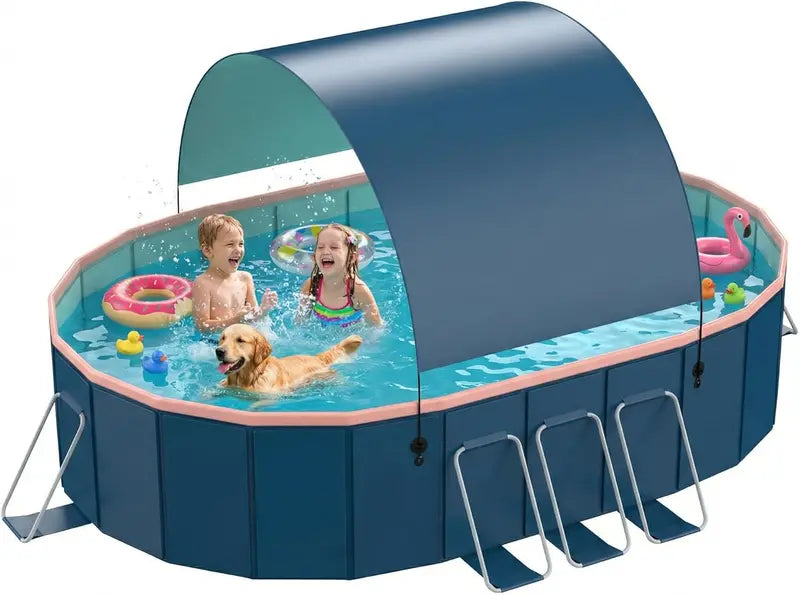 114″ Portable Foldable Above-Ground Family Swimming Pool Durable PVC Backyard Pool