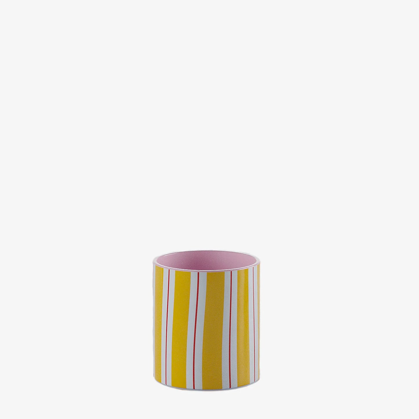 Petit vase cylindrique rayures jaunes, Orlando