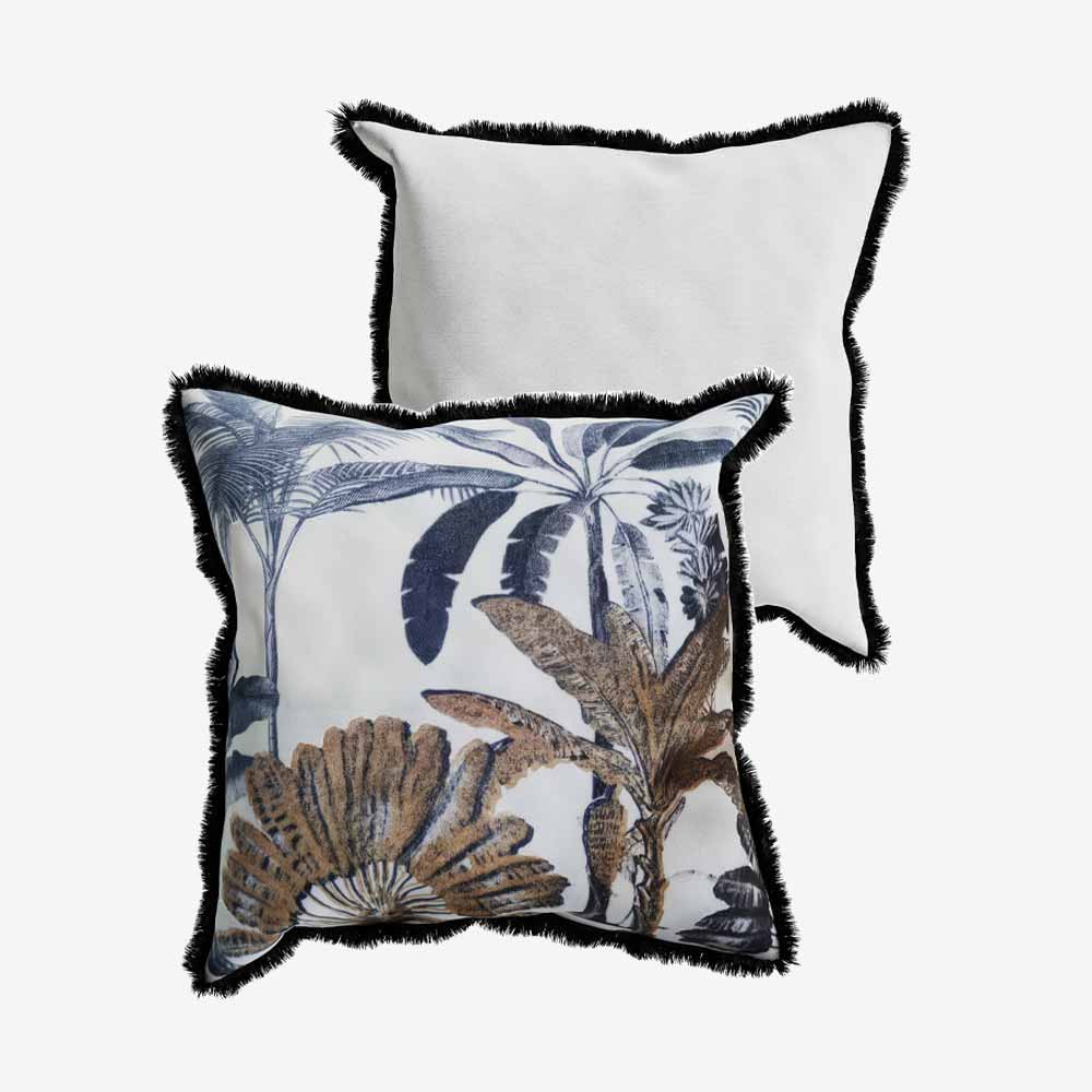 Coussin carr imprim tropical, Palmiers