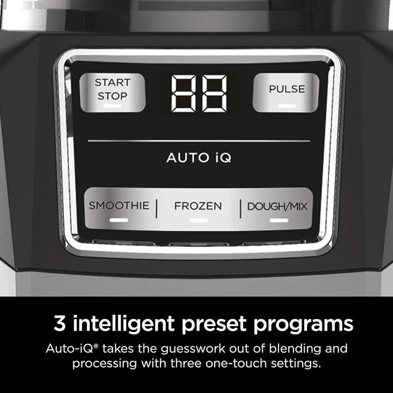 Ninja Auto-IQ Compact Kitchen System 72oz Smart Blender for Smoothies, Doughs, and Frozen Blends