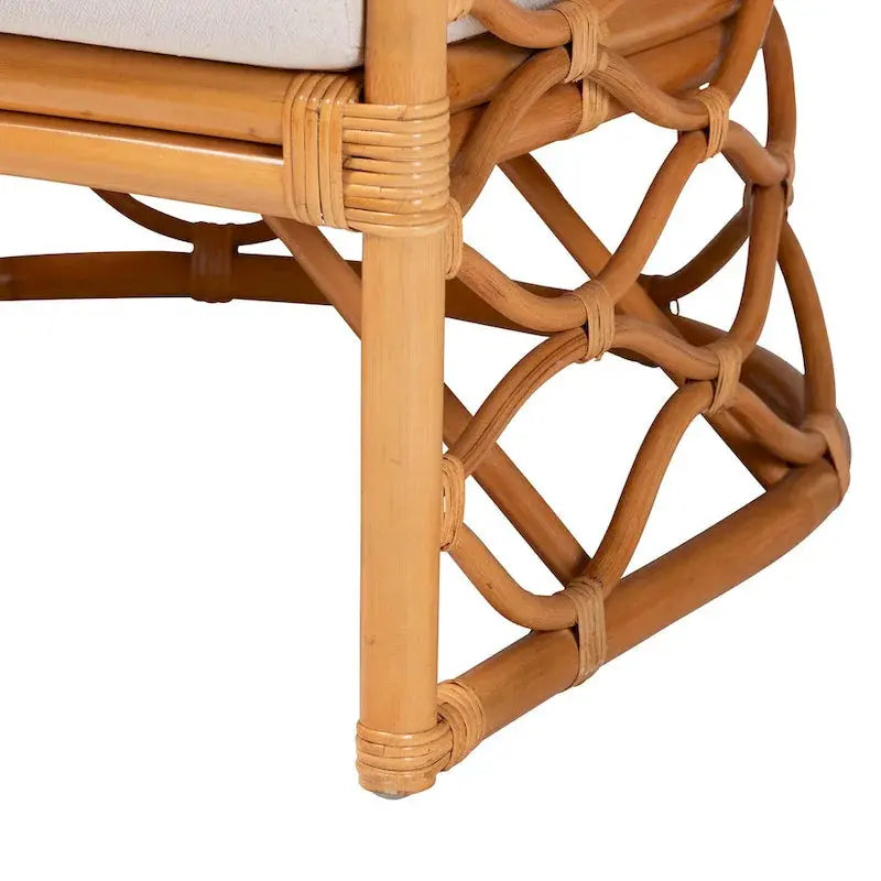 Acelynn Bohemian Rattan Armchair in Light Honey Finish
