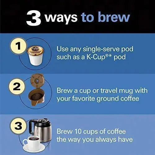Hamilton Beach FlexBrew Thermal Coffee Maker Dual-Brew System for K-Cup Pods or Ground Coffee, Programmable Timer, Black & Stainless Steel