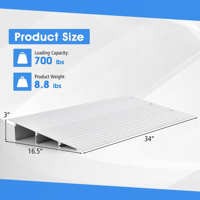 Non-Slip Doorway Threshold Ramp 3-Inch Rise for Smooth Transitions
