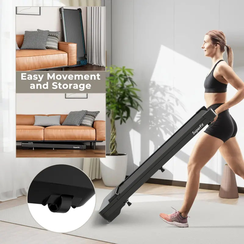Portable Under-Desk Walking Pad 300 LB Capacity Treadmill with LED Display, Remote & App Connectivity, Compact for Home or Office