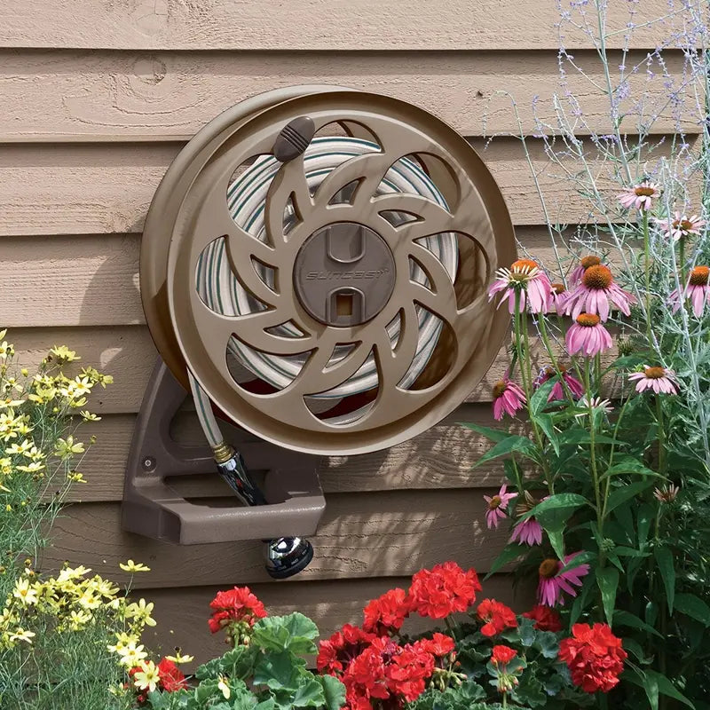 Suncast CPLSTA125B 125′ Wall-Mounted Side Tracker Garden Hose Reel for 5/8