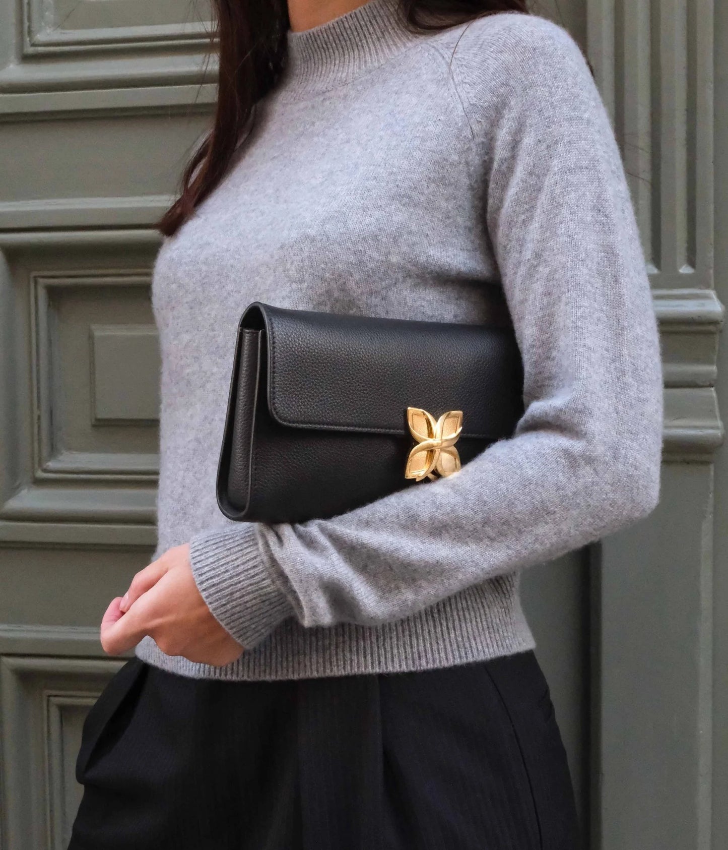 Hortensia Clutch | Noir
