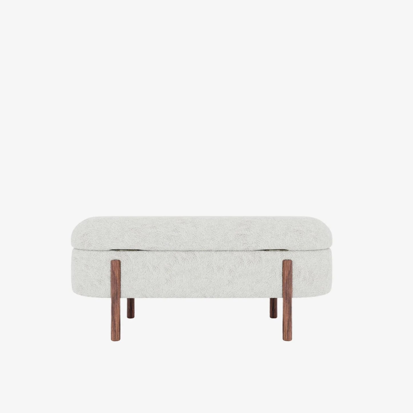 Marianne Banc coffre de rangement en tissu boucl cr me