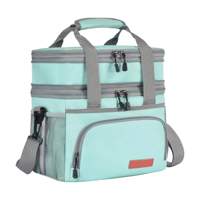 16L Insulated Lunch Tote with Segregated Compartments and Adjustable Shoulder Strap