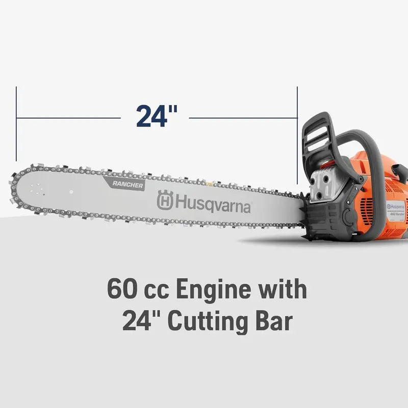 60.3cc 3.6 HP Gas Chainsaw with X-Torq Engine 24-Inch Bar for Tree Trimming and Land Clearing