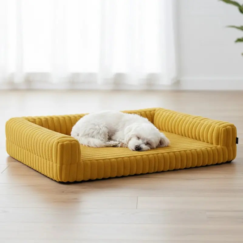 Non-Slip Orthopedic Pet Bed with Memory Foam, Full Bolster Wrap, and Zippered Cover