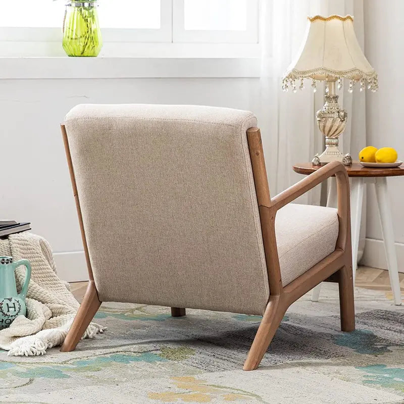 Bonzy Home Mid-Century Modern Accent Chair, Solid Wood Frame, Fabric Upholstery, 300 lb Capacity