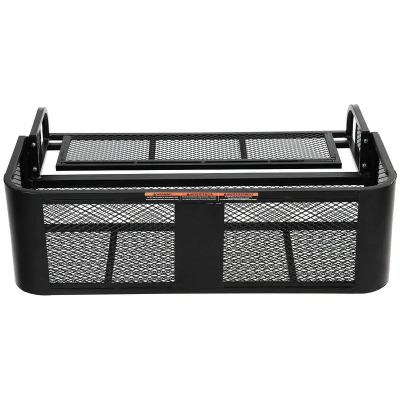 ATV/UTV Rear Drop Cargo Basket Heavy-Duty Universal Steel Mesh Carrier (Black)