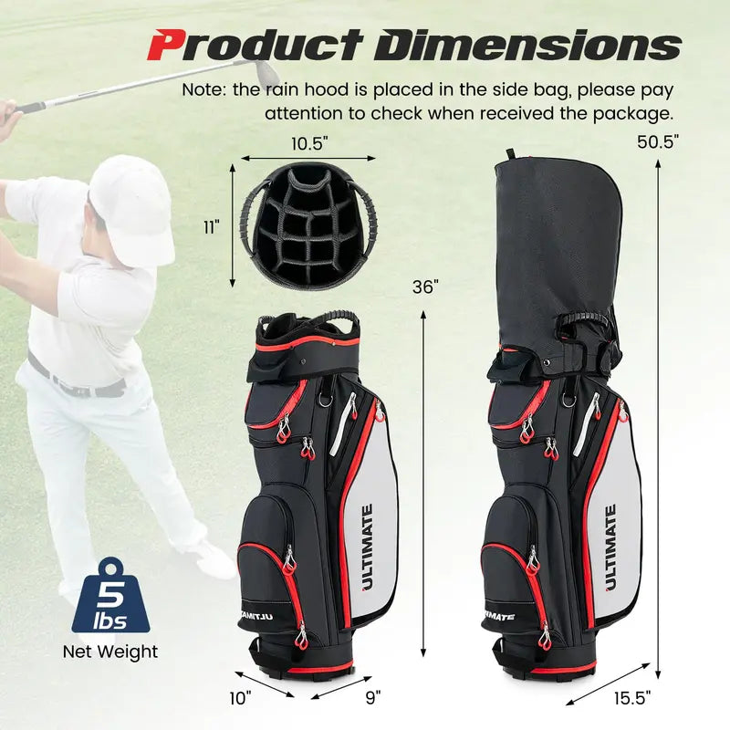 Lightweight 14-Way Golf Bag Compact Travel-Friendly Club Carrier with Dual Straps