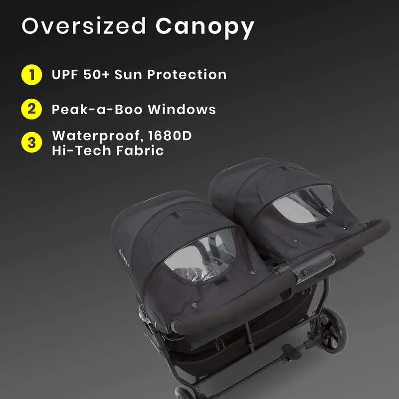 Jeep Destination Ultralight Double Side-by-Side Stroller for Toddlers
