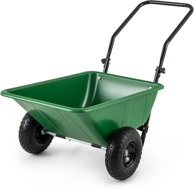 Dual-Wheel Pneumatic Tire Wheelbarrow 330-LB Garden Utility Cart