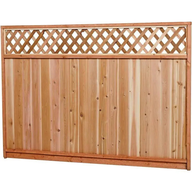 6 ft × 8 ft Premium Cedar Lattice Fence Panel with Stained SPF Frame
