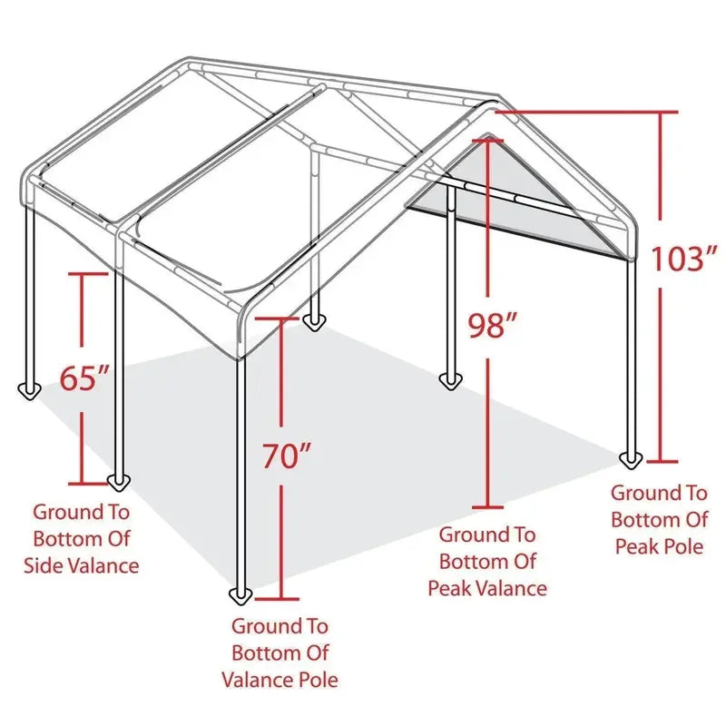 Heavy-Duty Portable Caravan Garage Sports Domain Canopy Shelter in White, All-Weather Design