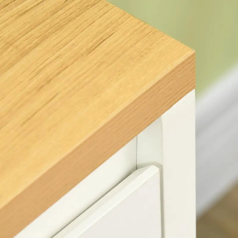 Minimalist White Sideboard Buffet Cabinet — 4-Door Storage Unit with Adjustable Interior Shelving for Modern Kitchens