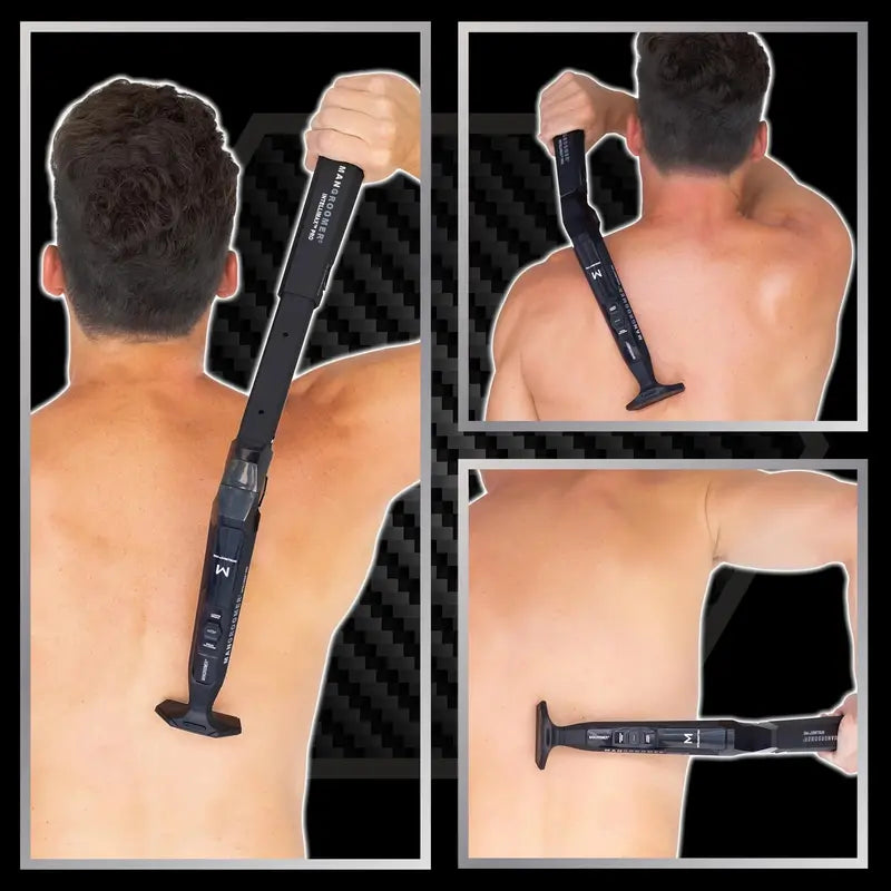 MANGROOMER Back Shaver with Dual Flex Heads and Shock-Absorbing Design
