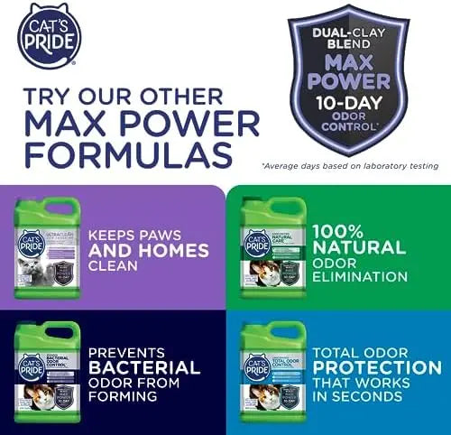 Cat’s Pride Max Power: UltraClean Low-Tracking Clumping Litter 99% Dust-Free, Unscented, 15 lbs 10 Days Odor Control