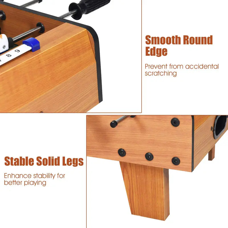 Mini Tabletop Foosball Game 27-Inch Portable Soccer Table for Kids & Adults