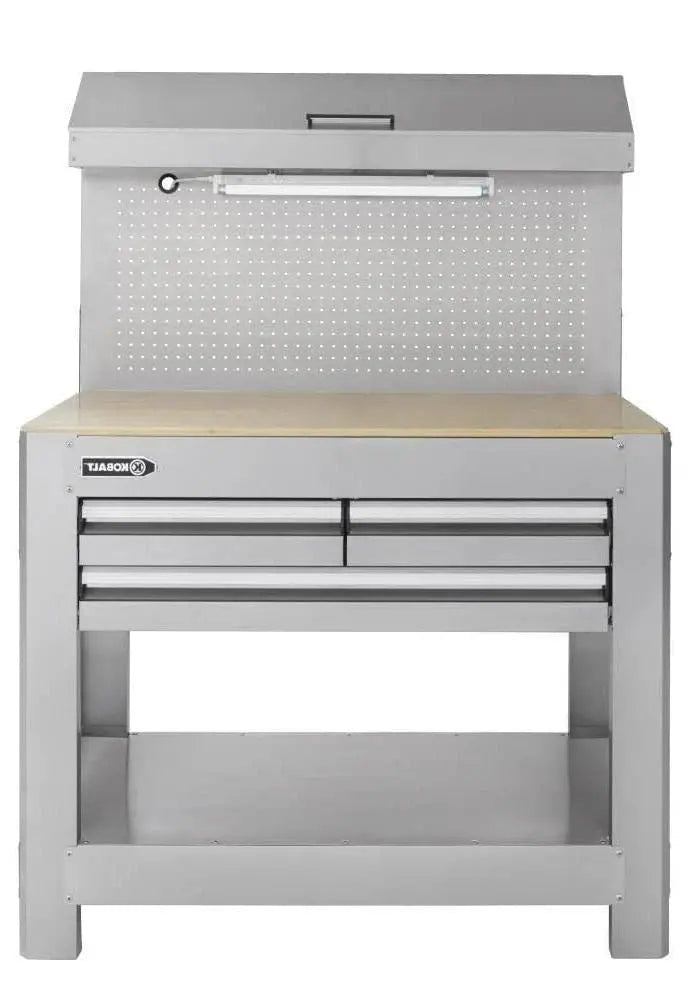 45-Inch Wide x 36-Inch Tall 3-Drawer Stainless Steel Workbench Industrial-Grade Utility Station