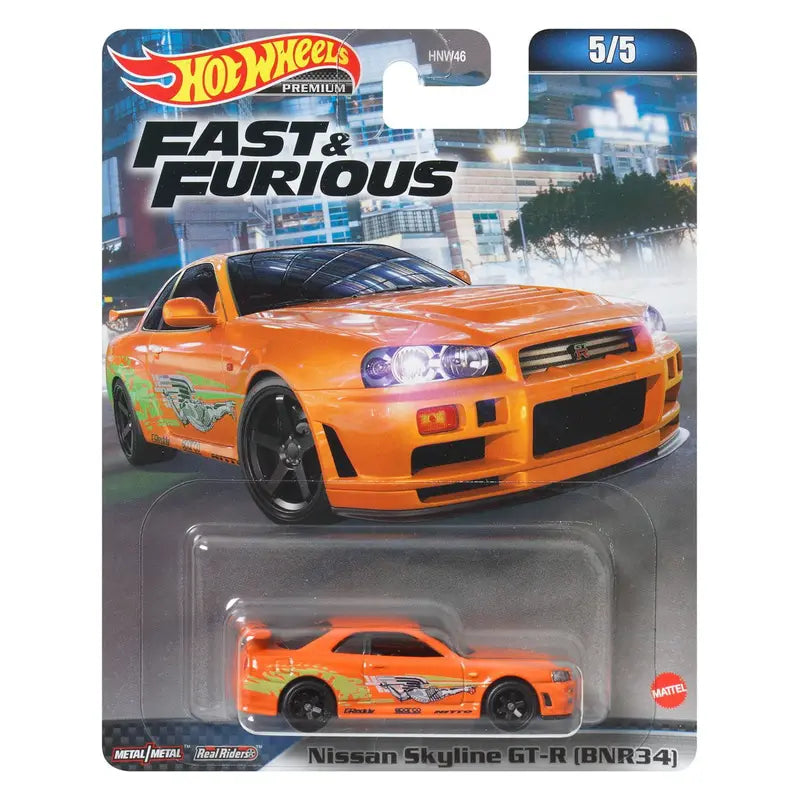2023 Hot Wheels Fast and Furious Premium Set of 5, 1/64 Diecast Model Cars HNW46-956A