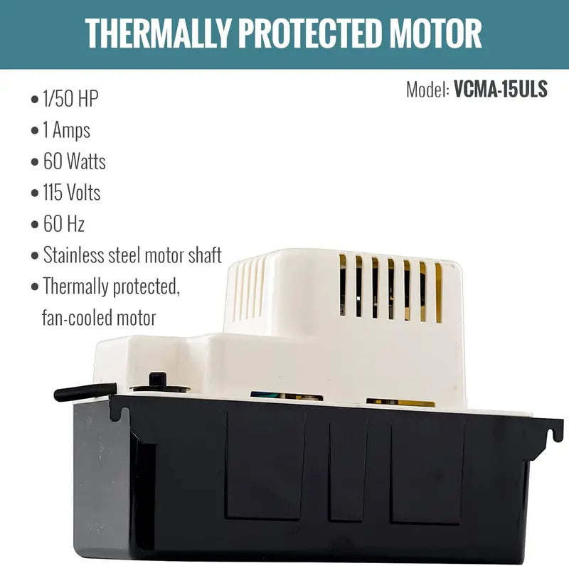Little Giant 554405 65 GPH Condensate Pump with Safety Switch, White, VCMA-15ULS